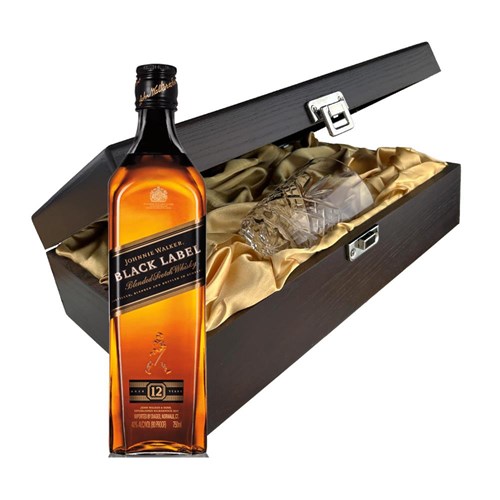 Johnnie Walker Black Label Whisky In Luxury Box With Royal Scot Glass